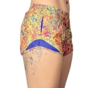 Lululemon Hotty Hot Short 4"  SeaWheeze 2019 Woodland Sprint/Pigment Blue Size 6